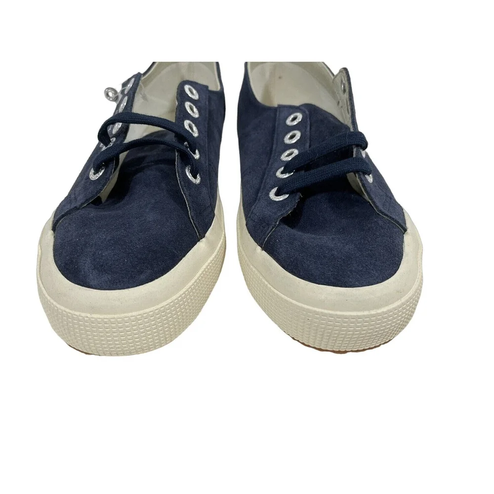 NWOT Superga Sneakers Low Top Suede Midnight Blue Lace Up USA W6 M4.5 Unisex